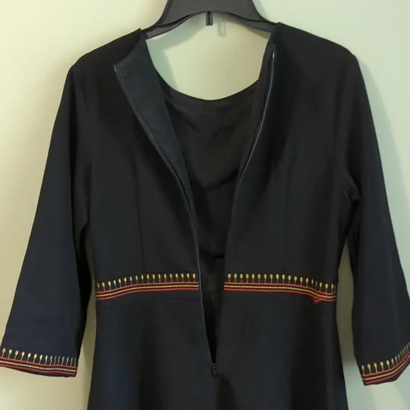 Five Cats Colorful Embroidered Black Dress - Size: S - Lai Meng - Picture 5 of 5